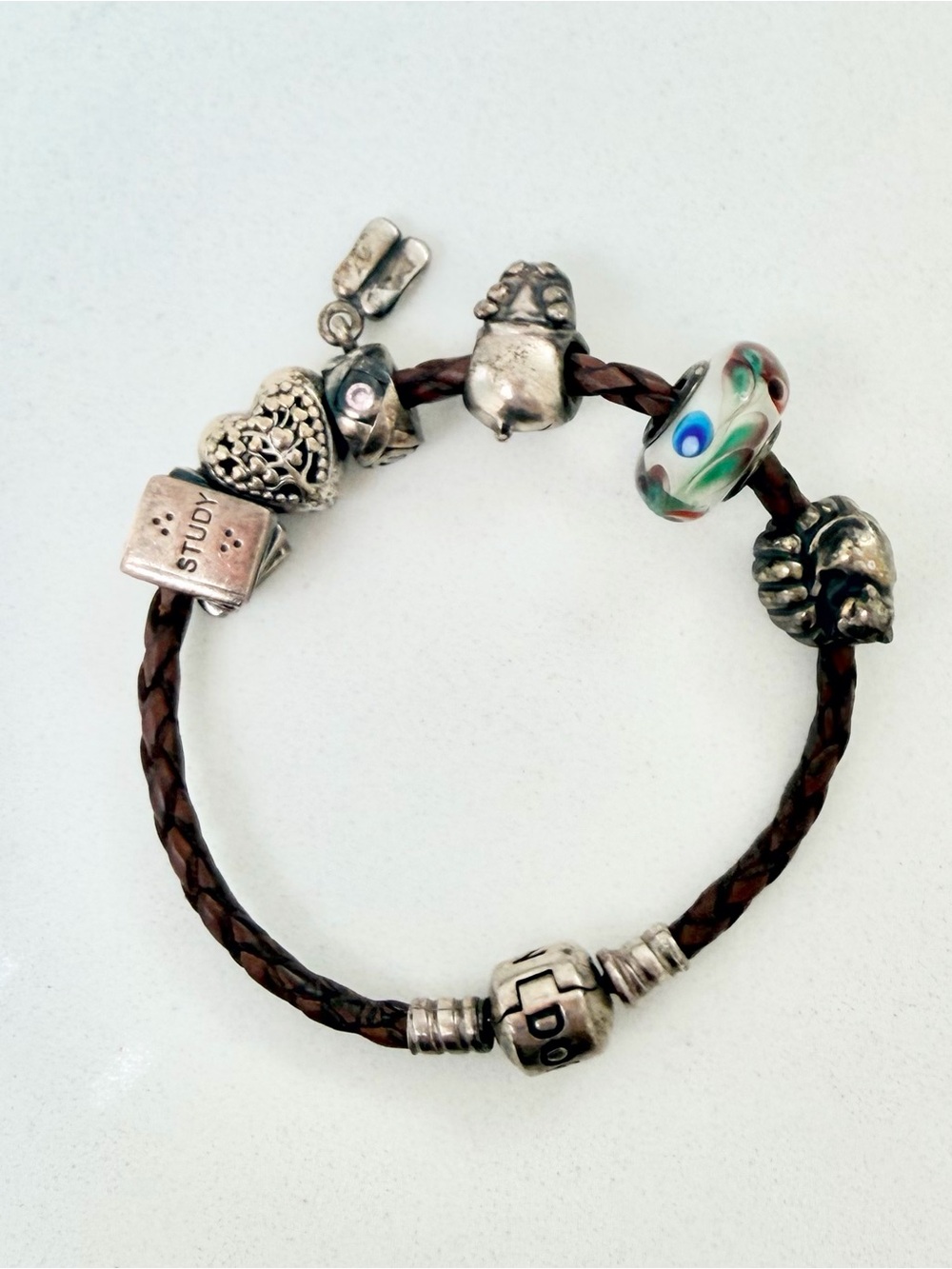 Pandora bracelet with charms